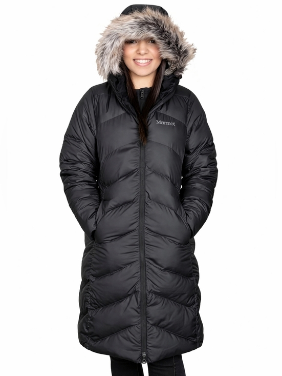 Marmot Jackets & Blazers - Marmot | Women's 'Montreaux' Black Insulated Long Puffer Coat, Size S